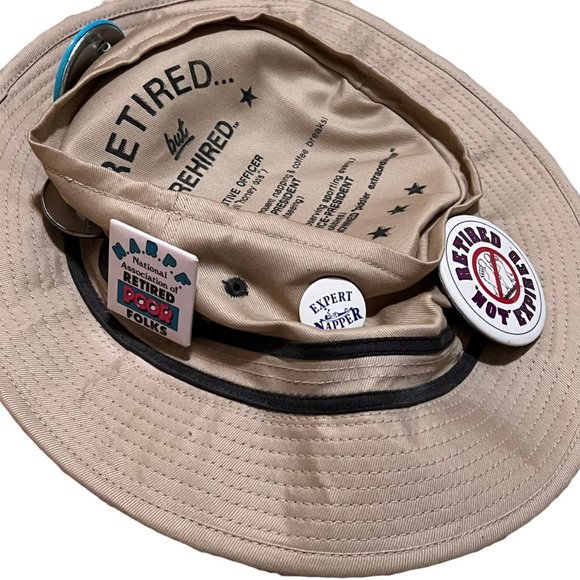 RETIRED but REHIRED Men's Novelty Hat with Buttons - Picture 2 of 7